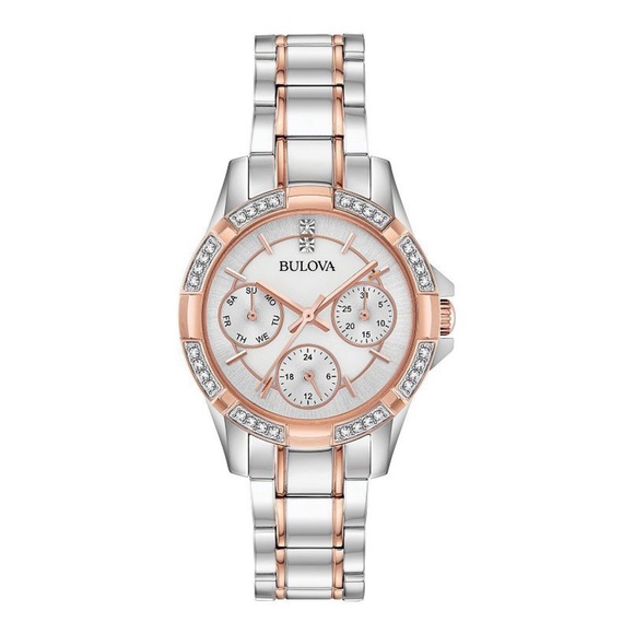 Bulova Women's Two-Tone Crystal Accent Watch - 98N110 - Picture 1 of 12